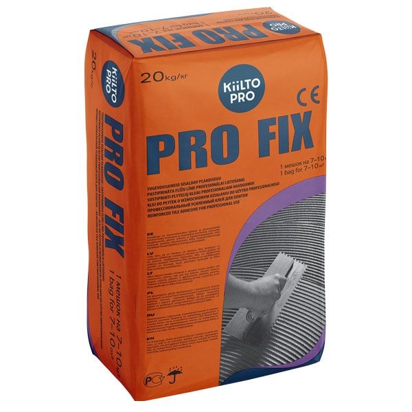 Усиленный цементный клей для плитки.