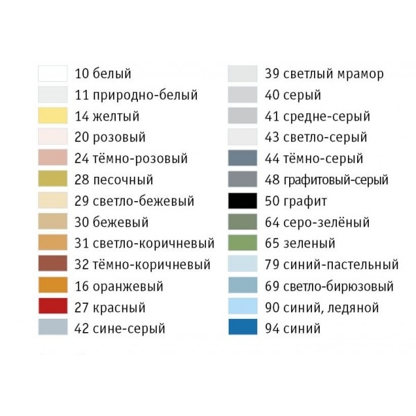 Затирка и герметики по палитре